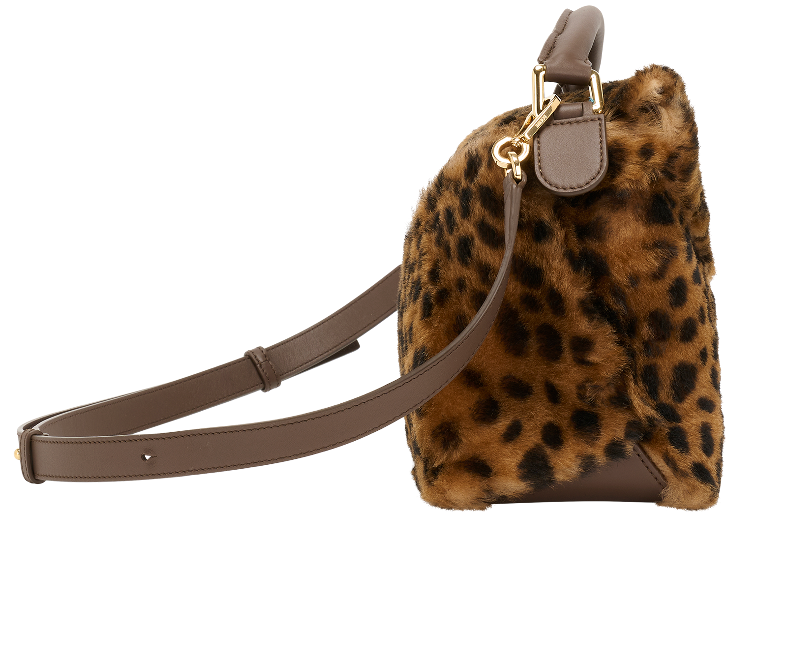 Small Puzzle Edge Bag, &pound;2,100, Handbags, Brown, Shearling, Side view